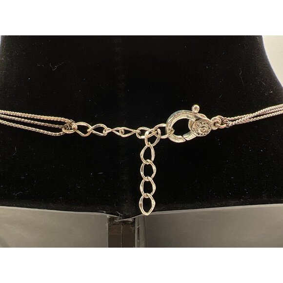 Elegant Monet Turquoise & Silver Multi Strand Beaded Necklace - Picture 4 of 5